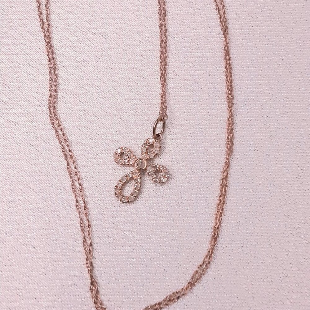 HOST PICK!! NEW 14kt Rose Gold and Diamond Cross Necklace - Picture 4 of 11